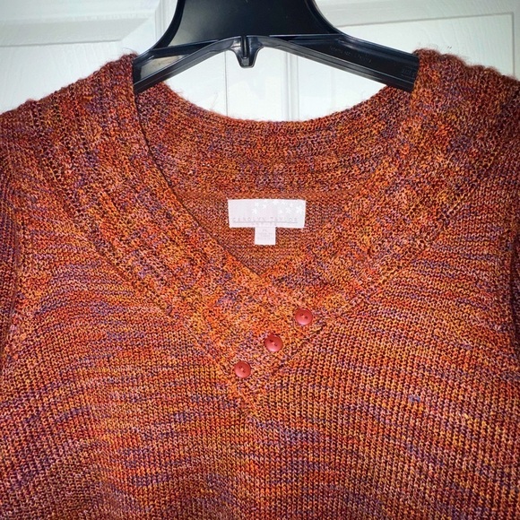 Carolyn Taylor Multicolor V-neck 3 button Sweater. Size PL. GUC - Picture 2 of 11